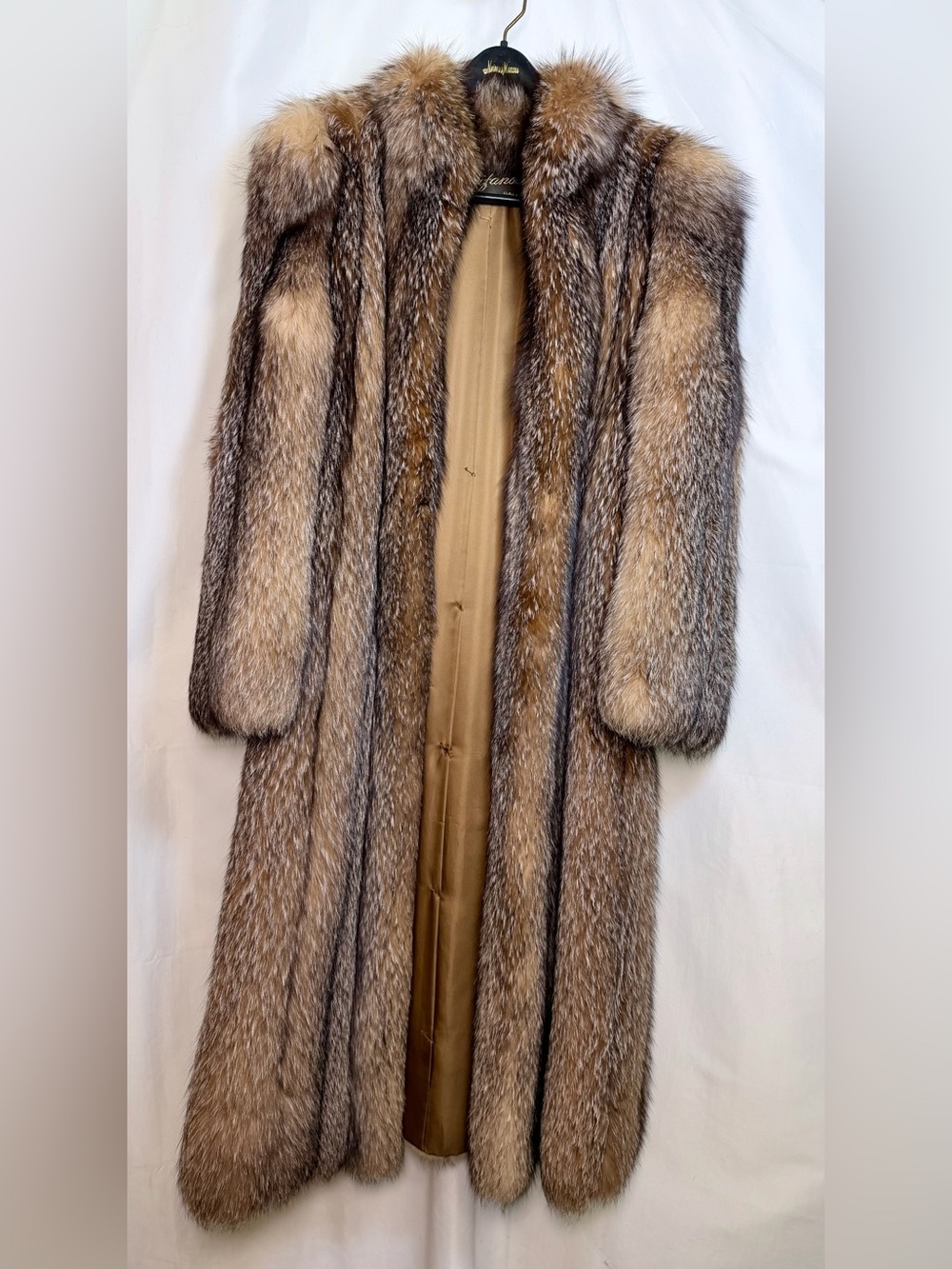 Vintage Bifano’s Dallas Crystal Fox Fur Full Length Coat - Picture 3 of 9